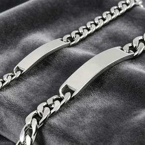 Bracelet Hip-Hop Géométrique en Acier Inoxydable pour Homme, Chaîne Curb NK Tendance, Barre Courbe Gravable, Bijoux de Mode pour Fiançailles, Vente en Gros - Product Image 3