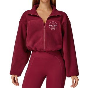 <span class=keywords><strong>Veste</strong></span> d'hiver personnalisée avec logo, col montant, coupe-vent, chaude, en <span class=keywords><strong>velours</strong></span> grainé, avec cordon de serrage, <span class=keywords><strong>veste</strong></span> de sport en <span class=keywords><strong>velours</strong></span> pour femmes - Product Image 1