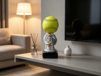 Trofeo de Softbol de Resina Hecho a Mano, Premio Deportivo Pintado a Mano de 22 cm, Premio de Torneo para Equipo, Regalo de Reconocimiento al Campeón de la Liga