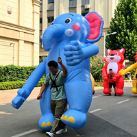 Costume gonflable géant d'éléphant marcheur, mascotte animalière personnalisée, résistant à l'eau, durable, résistant au soleil, installation facile