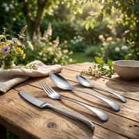 Ensembles de couverts écologiques en acier inoxydable à poignées robustes – Durables, compatibles lave-vaisselle, écoresponsables pour la maison, la salle à manger et la restauration