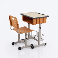 Bureau d'étude et chaise réglables en hauteur pour enfants, ensemble table et chaise d'étude individuelles, vente en gros d'usine