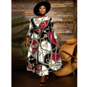 แฟชั่นฤดูใบไม้ร่วงสำหรับผู้หญิงปี 2026 ชุดเดรสทรงหลวมไซส์ใหญ่สำหรับผู้หญิง ดีไซน์เก๋ไก๋ แขนยาว แต่งเชือกผูก พร้อมลายกราฟิก - Product Image 2