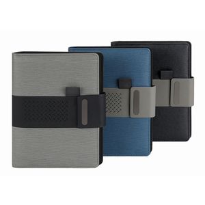 Venta al por mayor de fábrica A5 <span class=keywords><strong>Notebook</strong></span> PU Leather Power Bank Station con capacidad de 8000mAh y Portalápices para cargar sobre la marcha - Product Image 3