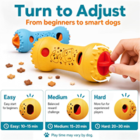 Jouet Distributeur de Friandises Réglable pour Chien, Puzzle Interactif d'Entraînement IQ, Distributeur Lent Anti-ennui pour Chien, Prise en Charge OEM