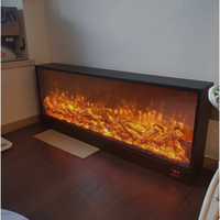 Chimenea Eléctrica Moderna para Interiores con Soporte para TV, Inserto para Chimenea, Control Remoto, Termostato Ajustable, Luz LED