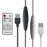 Variateur de lumière LED USB 5V DC avec télécommande RF 3 touches, interrupteur manuel pour bande LED COB monocolore