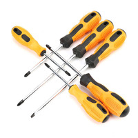Tournevis de massage Phillips et plat, de qualité industrielle, magnétique puissant, finition brillante jaune, outil manuel, vente en gros fabricant