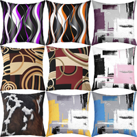 Housse de coussin moderne et artistique, taie d'oreiller en lin géométrique à lignes abstraites colorées, adaptée à la décoration intérieure