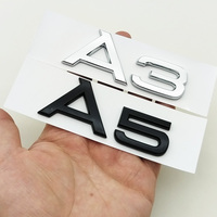 Pegatina 3D ABS Negra Brillante Cromada A1 A2 A3 A4 A5 A6 A7 A8 para Coche Audi, Accesorios Decorativos para Automóviles