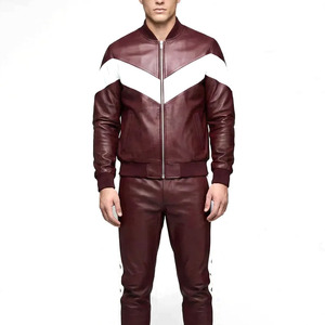 Conjunto de Chándal de Cuero para Hombre con Capucha, Elegante y Casual, Ropa Personalizada Sólida, Transpirable, Ecológica, de Peso Pesado 300g, con Cordón Ajustable para Invierno - Product Image 4