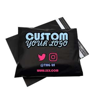 Enveloppe d'expédition en polyéthylène biodégradable compostable écologique sur mesure, enveloppe en polyéthylène noire mate, sacs en polyéthylène - Product Image 2