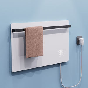 Sèche-serviettes électrique 130W, chauffe-serviettes infrarouge en <span class=keywords><strong>verre</strong></span>, pliable, mobile, mural, design moderne pour salle de bain - Product Image 4