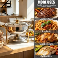 Meilleures ventes : Réchaud de buffet rond 4,5 L en acier inoxydable à chauffage à l'alcool pour restaurants