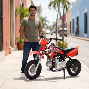 Motocicleta Económica de 110cc, Pequeña Cilindrada, Refrigerada por Aire, Motor Monocilíndrico 4T 3L, Escape Doble Recto, 110cc Monocilíndrico - Product Image 1