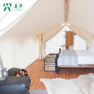 Meihua Extended Camping <b>Tent</b> 6-8 Person Oxford Fabric Four-season <b>Large</b> Space Outdoor Shelter With Wooden Deck - Product Image 5