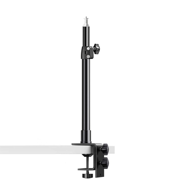 Desk Mount Stand 35-60cm Tabletop C Clamp Mount Stand Adjustable Table Aluminum Light Stand with 1/4" Thread