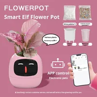 Nouveau pot de fleurs intelligent mini populaire avec affichage, contrôle par application, en plastique, pour plantes