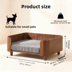 Hundesofa Haustierbett für Kleine & Mittelgroße Hunde Katzen Wasserdicht & Wärmend Für Alle Jahreszeiten Innenbereich Abnehmbarer Bezug Solides Design Holz - Product Image 4