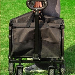 Overmont Collapsible <b>Foldable</b> Alloy Steel Wagon Cart 49.2'' Extended 300LB Load Capacity Tubeless Wheels Portable Shopping - Product Image 5