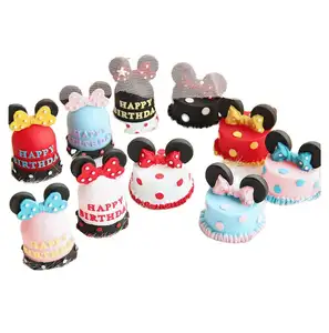Extra large resin craft simulation 3D Mickey Minnie cake food and play decoration DIY music box doll house toy decoration
