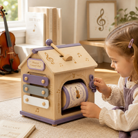 Maison de jeu en bois sur le thème de la musique, jouets Montessori en bois pour tout-petits, jeu à domicile, éducation précoce, apprentissage du rythme et de la cognition