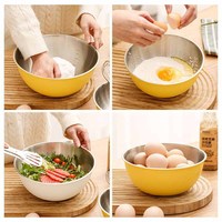 Bol mélangeur en acier inoxydable à bon prix, durable et utilisant divers matériaux, bol à salade multifonctionnel en acier inoxydable pour la restauration