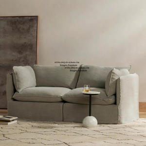 Divano Sezionale a 3 Posti in Tessuto di Lino <span class=keywords><strong>Stile</strong></span> Americano <span class=keywords><strong>Moderno</strong></span> per Hotel Resort, Case Vacanza, Ville e Arredamento Soggiorno - Product Image 6