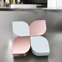 Bunga petaloid kenop kabinet dapur, pegangan furnitur berwarna sederhana