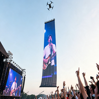 Écran LED en maille pour drone, ultra léger, transparent, pliable, affichage LED en maille pour spectacle aérien de drones, publicité