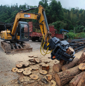 6-9ton Logging Equipment cut trees branches up 18 inch 21inch guide bar excavator hydraulic grapple <b>saw</b> - Product Image 2