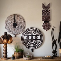Accessoires de style tribal, Art mural décoratif fait main, Masque totem, Pièce d'exposition, Décoration intérieure naturelle, Style maison bio