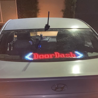 Panel LED Flexible para Ventana de Coche, USB 5V, Bluetooth, 7 Colores, Densidad de Píxeles P4, Texto Programable, Patrón, Control Remoto, Interior