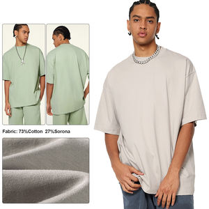 Wholesale 230g Cotton Men's T-Shirt Drop Shoulder Oversized <b>Tshirt</b> Custom Blank <b>Tshirt</b> - Product Image 3