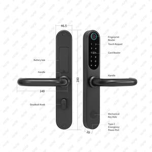 <span class=keywords><strong>Cerradura</strong></span> Inteligente para <span class=keywords><strong>Puerta</strong></span> HUNE RFID sin Llave, con Huella Digital, WiFi Tuya, Manija con Certificación UL CE, Acero Inoxidable 316, Seguridad Digital para el Hogar - Product Image 6