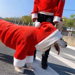 बिल्लियों, कुत्तों और टेडी बियर के लिए पालतू माता-पिता-बच्चे की प्रतिवर्ती कढ़ाई वाली नए साल की क्रिसमस पोशाक - Product Image 4