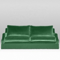 Canapé modulaire en velours tufté en forme de L, 100 % fait main, style contemporain, avec pompons, pour appartement, collection HEC, luxe écologique