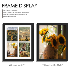 Cadre de <span class=keywords><strong>collage</strong></span> pour <span class=keywords><strong>photos</strong></span> 5x7, affichage mural/sur table, horizontal/vertical, MDF premium et acrylique incassable - Product Image 2