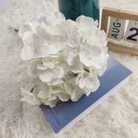 Bunga Hydrangea Sutra Premium Buatan, Rangkaian Bunga Palsu Realistis, Dekorasi Rumah Ruang Tamu Gaya Nordik, Kuning Putih Ungu