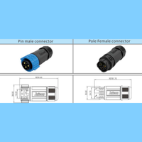 Connecteur M25 50A/500V Femelle/Mâle, Fiches de Batterie, Câble d'Alimentation 2 Broches Mâle/Femelle en Cuivre pour Batterie, Énergie Solaire