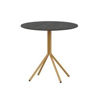 Table basse de négociation en bois de style design moderne avec plateau rond et support en métal, table à thé