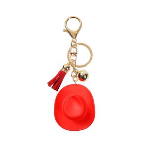 Cartoon Hat Keychain Acrylic Colorful UV Printed <b>Keyring</b> Couple Gift Made of PVC and Alloy Material - Product Image 1