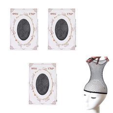 FsGrg comoda maglia parrucca rete 3 Pips Set per uomo e donna solo nero accessorio per capelli - Product Image 1