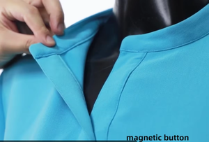 Robe de travail à manches longues avec bouton magnétique dissimulé, style musulman, pour personnel féminin des hôpitaux et cliniques - Product Image 3