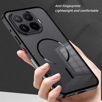 Coque de protection magnétique élastique en métal avec pare-chocs pour Xiaomi 17T Pro / 17T, avec protection d'objectif en PC dépoli transparent et coque arrière