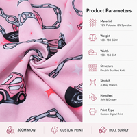 Tissu imprimé en polyester double brossé (DBP) en poly-spandex DTY en rouleau pour vêtements – Grande Vente