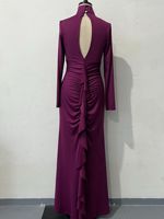 Robe longue moulante Abitive Light Wind à col semi-montant sans manches, torsadée, coupe sirène, pour soirée d'été, nouvelle collection, couleur unie avec ruban, pour femme