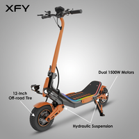 Trottinette électrique tout-terrain XFY 12 pouces à grandes roues, 1500W, pour adultes, avec système de frein à disque, pour l'Arabie Saoudite