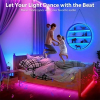 Bande lumineuse LED RVB intelligente de 5M avec APP/télécommande/commande vocale lampe d'ambiance colorée sur mesure bande lumineuse décorative intérieure