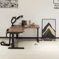 Bureau d'Angle en Forme de L Réglable Électriquement en Hauteur, Bureau Assis-Debout pour Ordinateur de Jeu avec Doubles Moteurs